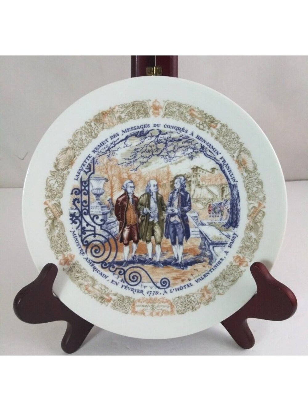 D’Arceau Limoges Lafayette Legacy Benjamin Franklin Congress Decorative Plate